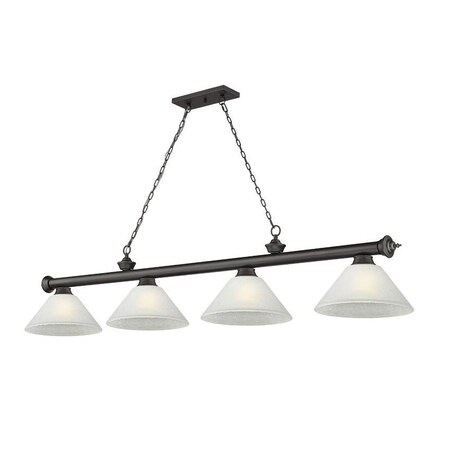 Z-Lite Cordon 4 Light Billiard, Bronze & White Linen 2306-4BRZ-AWL14